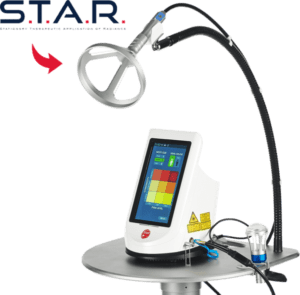 Patient receiving Medray Laser Therapy at Precision Chiropractic and Rehab in Stuart, FL